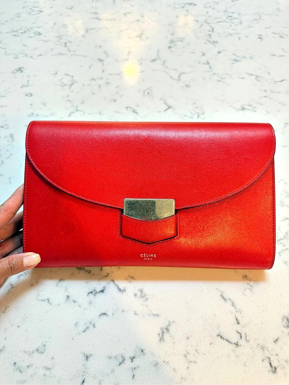 Celine Trotteur Red Clutch